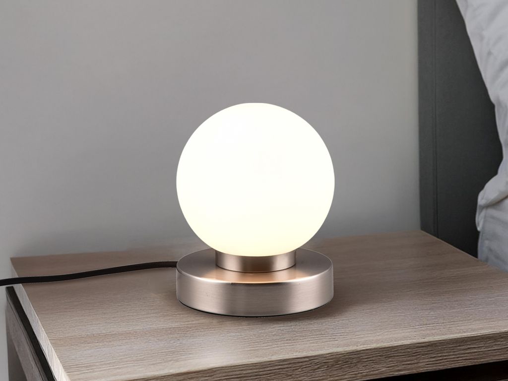 Kleine Tischleuchte mit Glaskugel Weiß Ø12cm - LED per Produktbild 