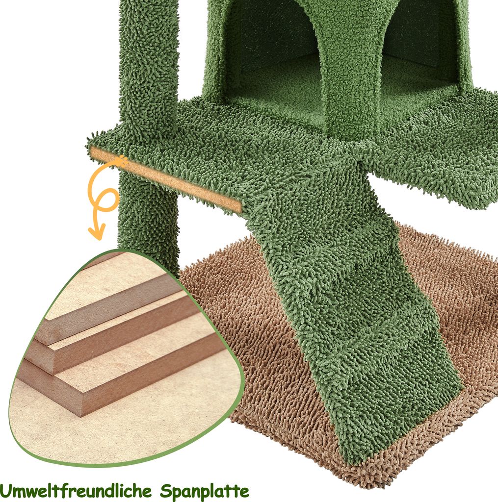 Yaheetech Kaktus Kratzbaum L 138 cm hoch, Katzenbaum mit Produktbild 6