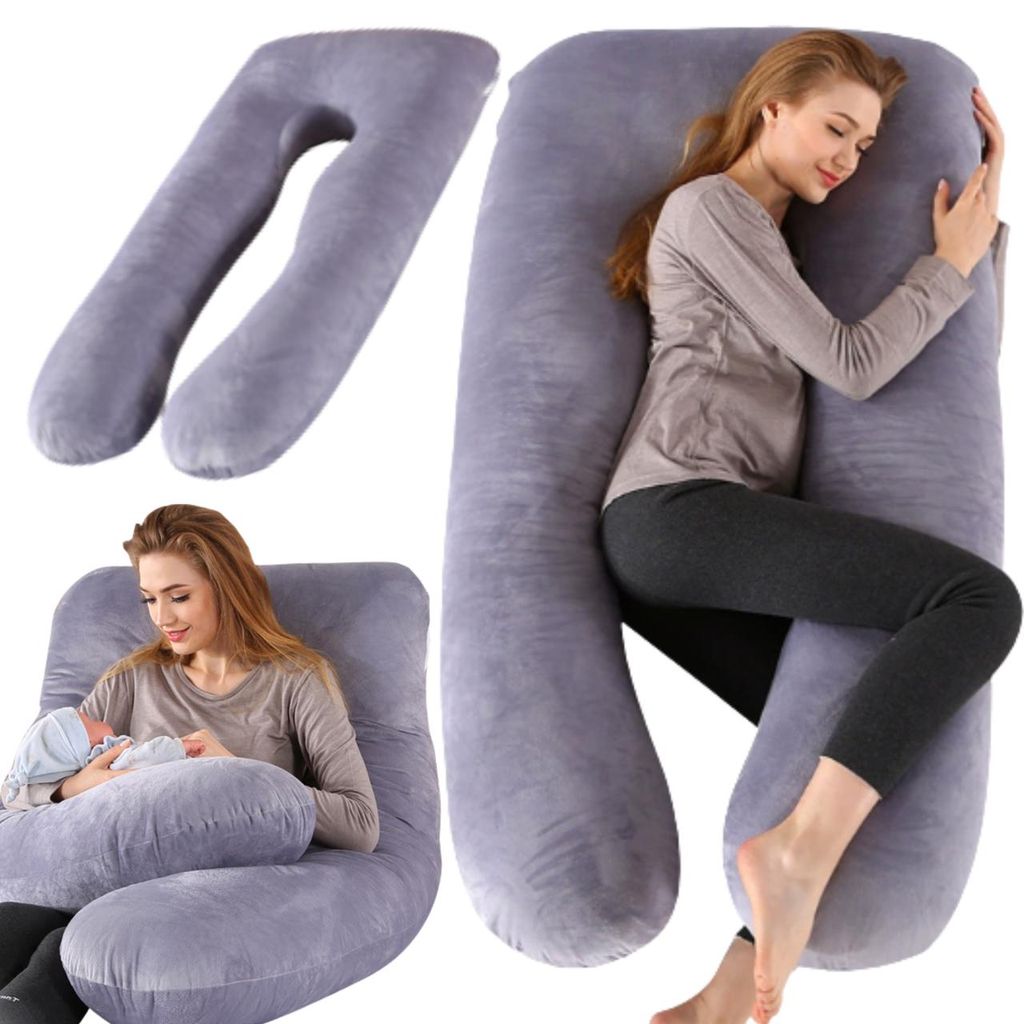 Vankúš 2 v 1 v tvare U s bavlným poťahom – ergonomický Obrázok produktu 