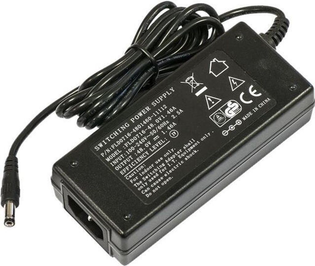Mikrotik 48POW, Stromversorgung, 110-240 V, 48 V, 1,46 A, Produktbild 