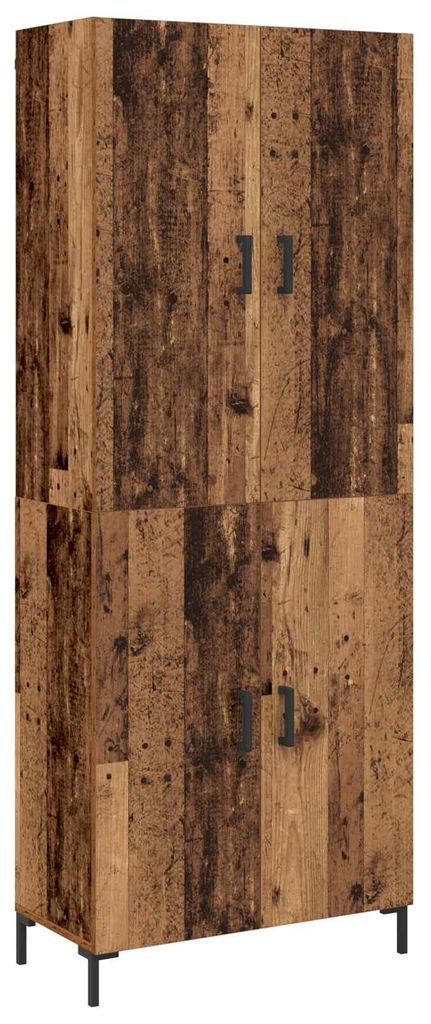 Highboard Wandmontiert Altholz 69,5 x 34 x 180 cm Holzwerkstoff