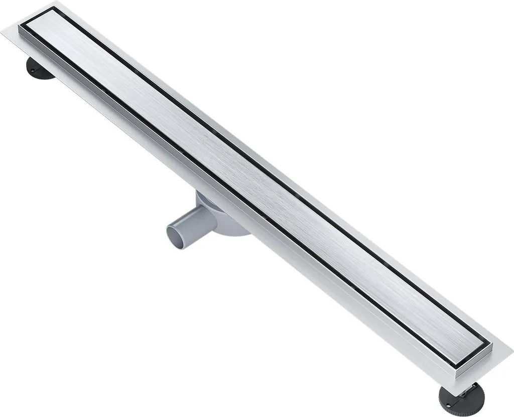 SONNI Canaline per doccia piatte con scarico a pavimento da 90 cm, sifone regolabile a 360°, design 2 in 1 in acciaio inox, con scarico a filo pavimento antiodore e filtro per capelli