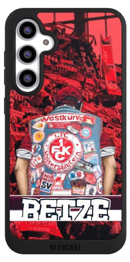NIVOCASE Handyhülle für Samsung Galaxy S23 FE Hülle NIVOpure Case Schwarz 1. FC Kaiserslautern 1. FCK Offizielles Lizenzprodukt