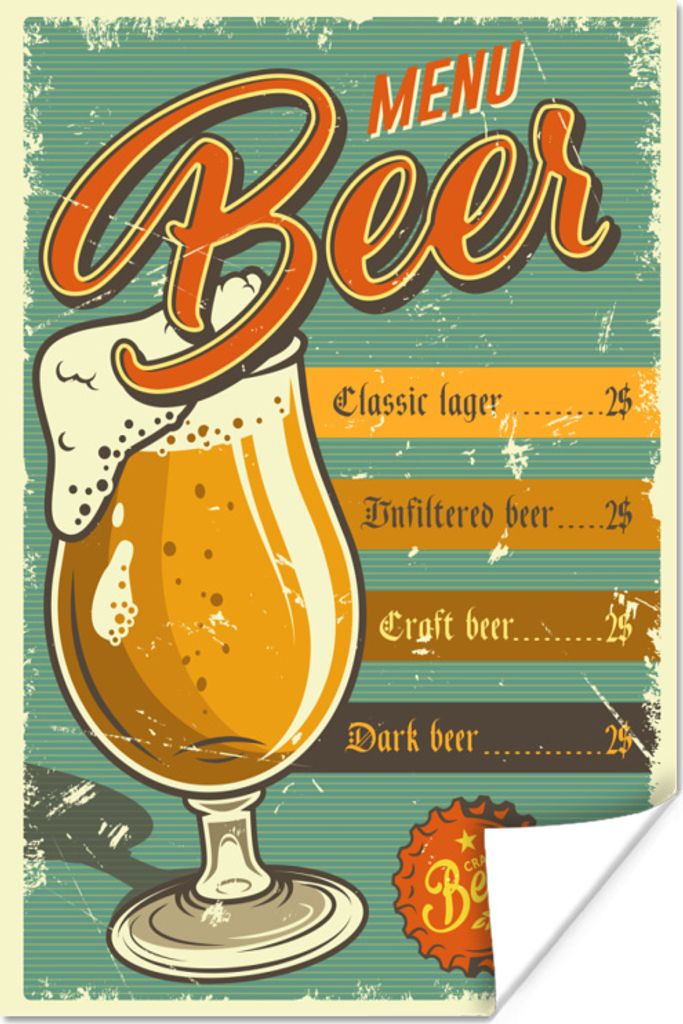 MuchoWow Poster Zitate - 'Menü-Bär' - Sprichwörter 60x90 cm - Wanddekoration