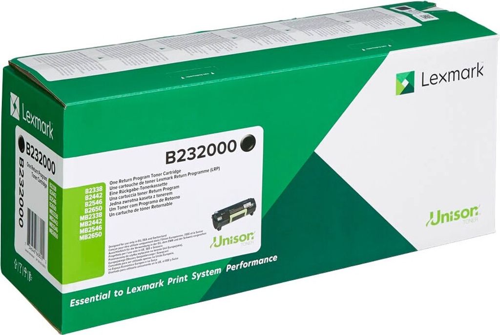 Toner Lexmark B232000        black    3.000 Seiten   Image du produit 