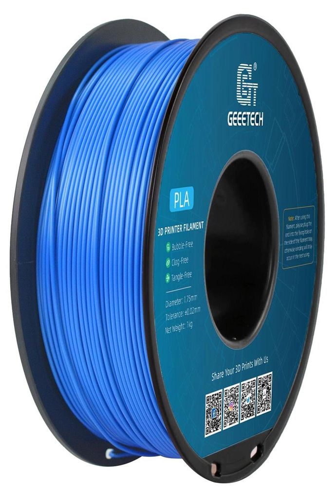 3D-Drucker Filament - PLA 1,75 mm - 1 kg Spule - Maßtoleranz ±0,03 mm - Für FDM/FFF-Drucker - Blau