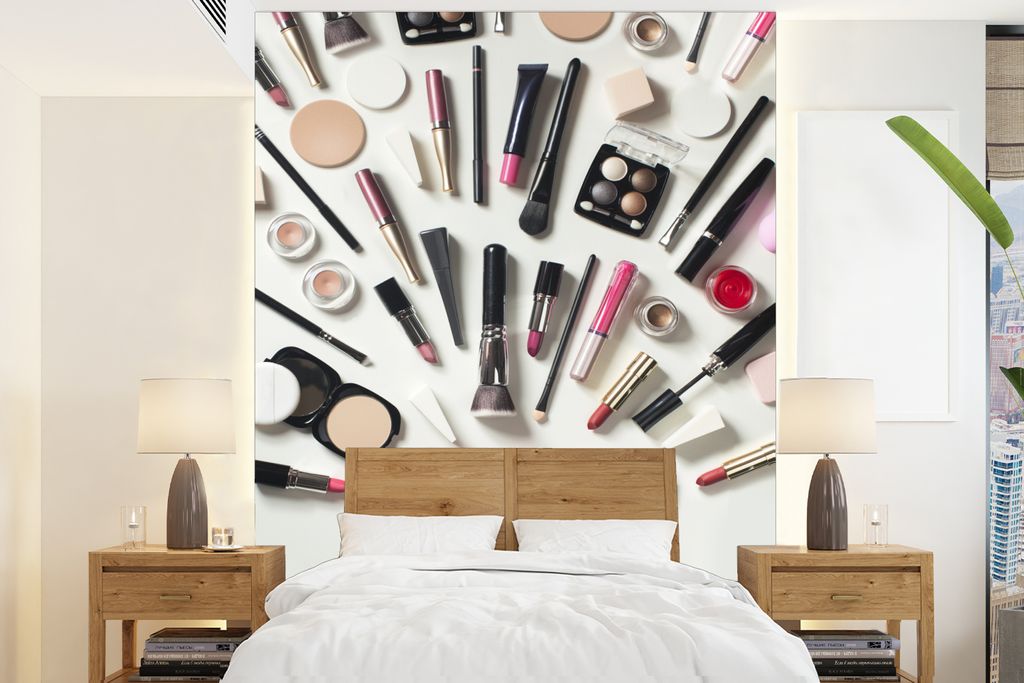 MuchoWow Fototapete für Wohnzimmer oder Schlafzimmer Wandtapete Vinyl Motivtapete Wiederholungspunkte zum Einsacken - 175x240 cm - Schlafzimmert...