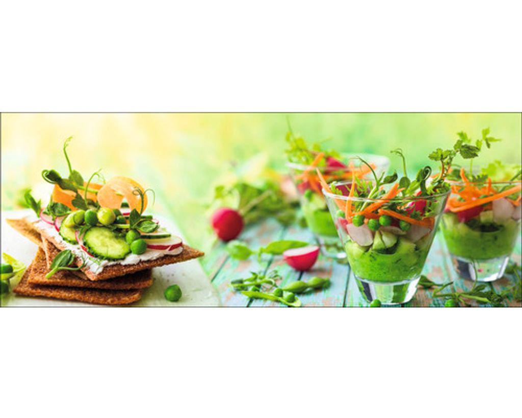Glasbild Vegetable Bowl I 80x30 cm