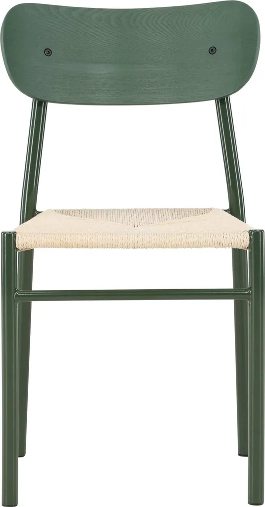 Polly Chaise de Salle à Manger Empilable Vert et Naturel - Set Design