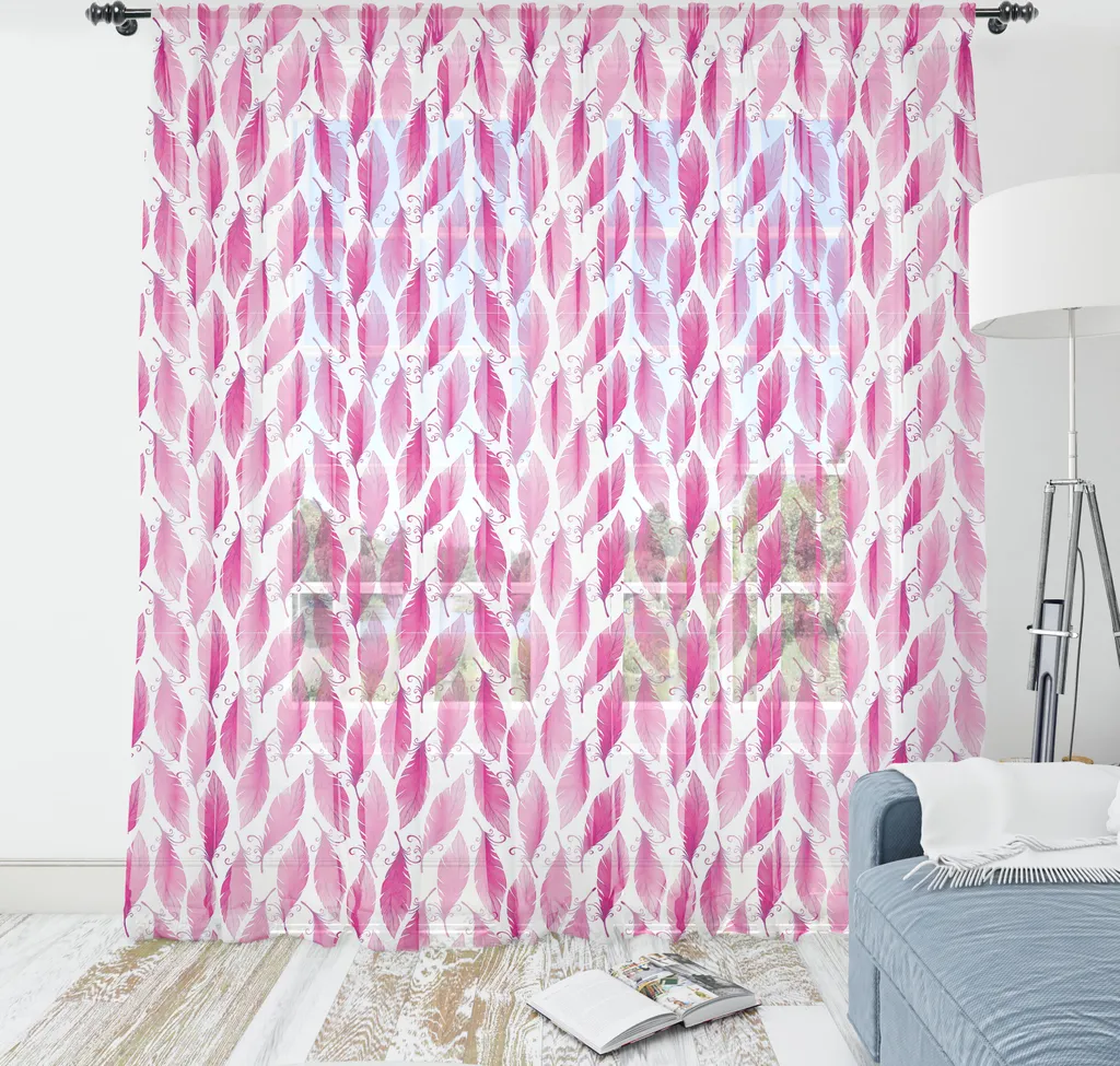 Décoration Murale Chambre Femme Tapisserie Rose Satinée Thème Plume