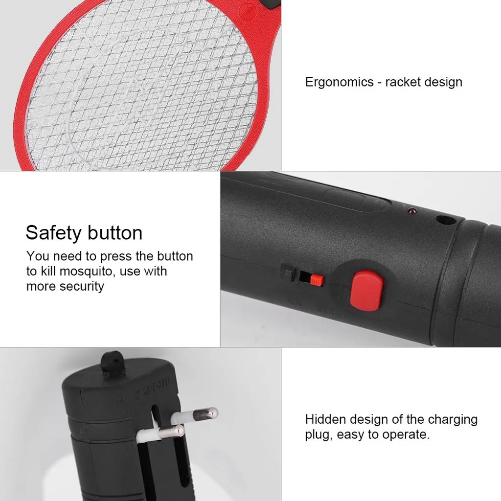 Tapette à mouches électrique sans fil rouge idéale pour intérieur jardin