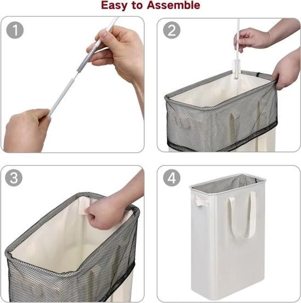 Panier à linge pour petits espaces pliable 48L idéal sous un évier - 3