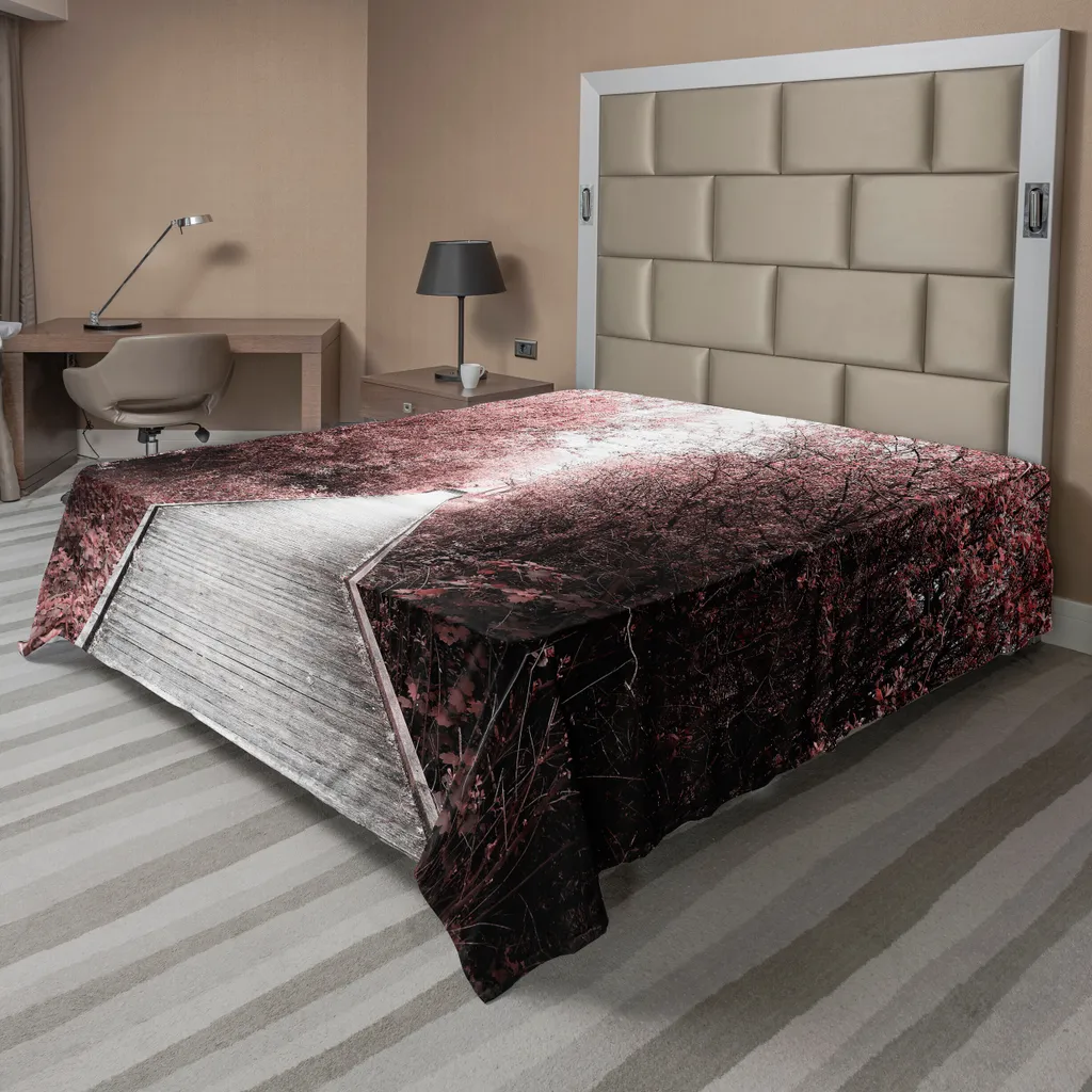 Drap Plat ABAKUHAUS City Park Forêt Magique Rose et Gris 275 x 260 cm