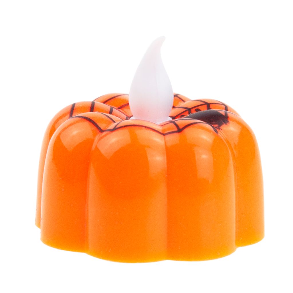 Softflame Halloween Kerzen Mit Fernbedienung – Batteriebetrieben, Echter Wachslook, Mit Timer, Kürbis-Orange