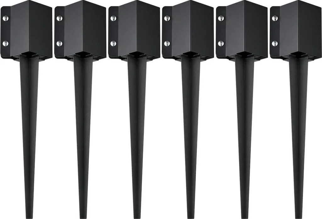 Fornitura 6 Picchetti Ancoraggio Pali 4x4 - Acciaio Nero Professionale