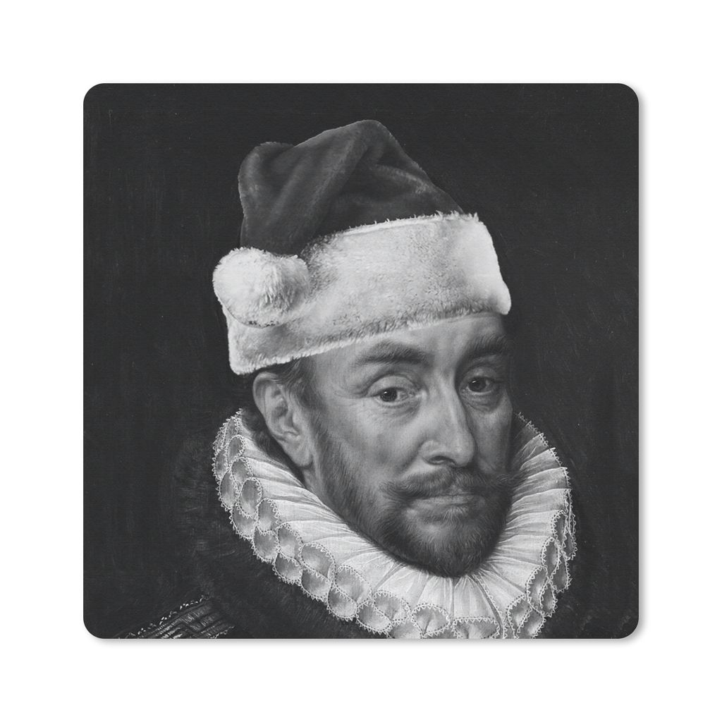 MuchoWow Mauspad Mousepad Porträt von Wilhelm I. - Adriaen Thomasz - Schwarz und Weiß 30x30 cm - Mousepads - Maus Mat - Pad - Mausunterlage - G...