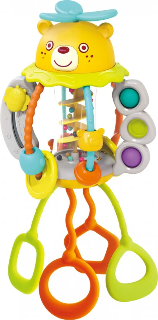 Jouet Sensoriel Bébé Silicone - Corde à Tirer et Boutons Multi-Texture - 2