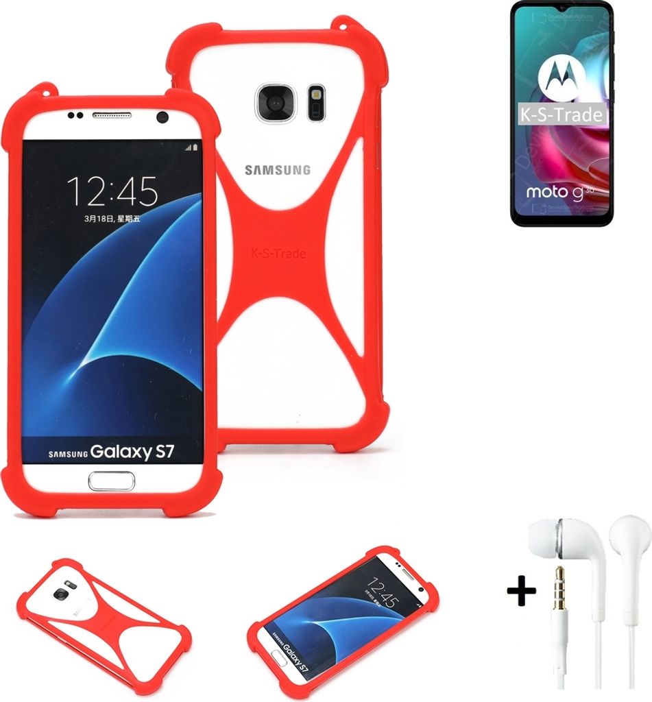 Handy-hülle + Kopfhörer kompatibel mit Motorola Moto G30 Schutz-hülle Bumper Silikon Schutz Hülle Cover Case Silikoncase Silikonbumper TPU