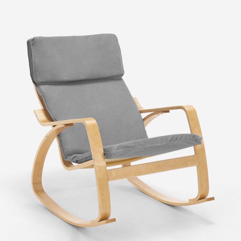 Sessel Schaukelstuhl Im Ergonomischen Skandinavischen Design Aalborg - Hellgrau