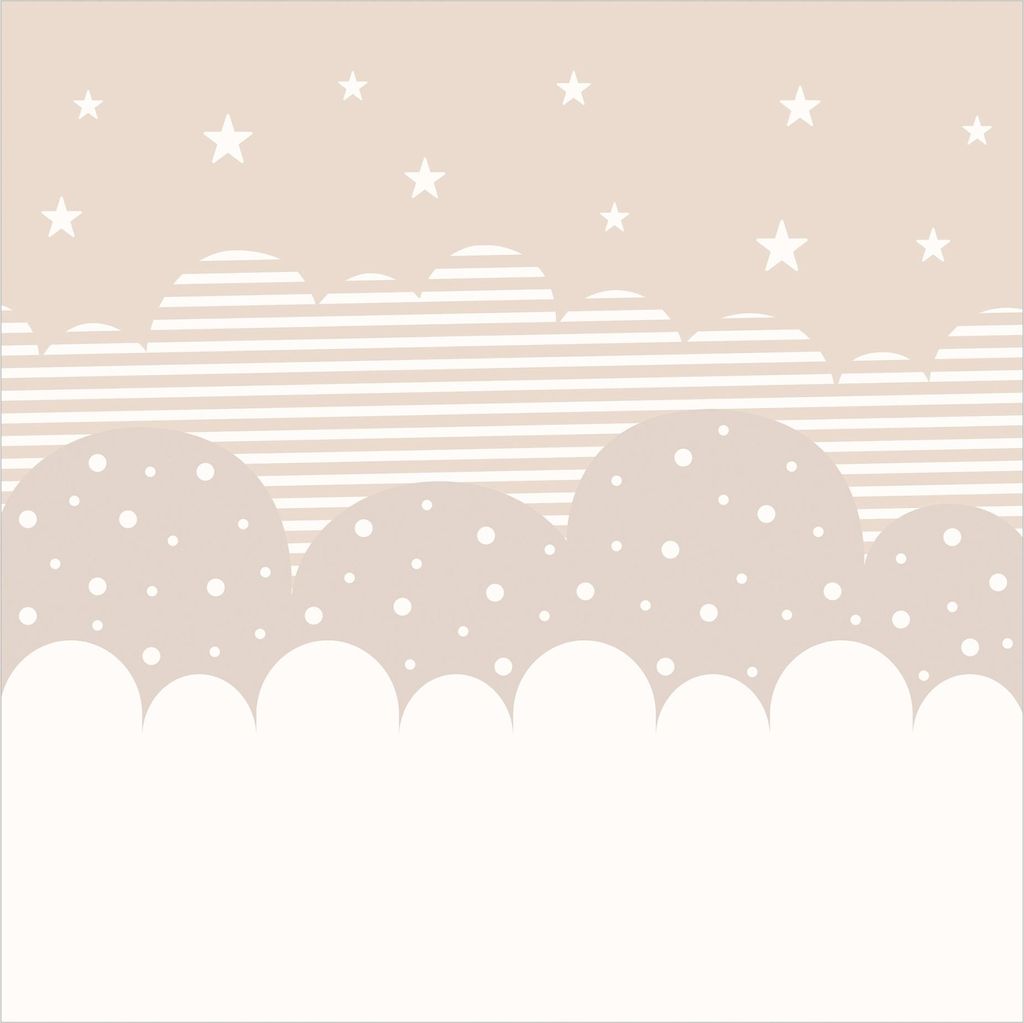 Fototapete Himmel - Vliestapete - Bildtapete UV-beständig Wolken beige Digital Art Wandtapete geruchsfrei