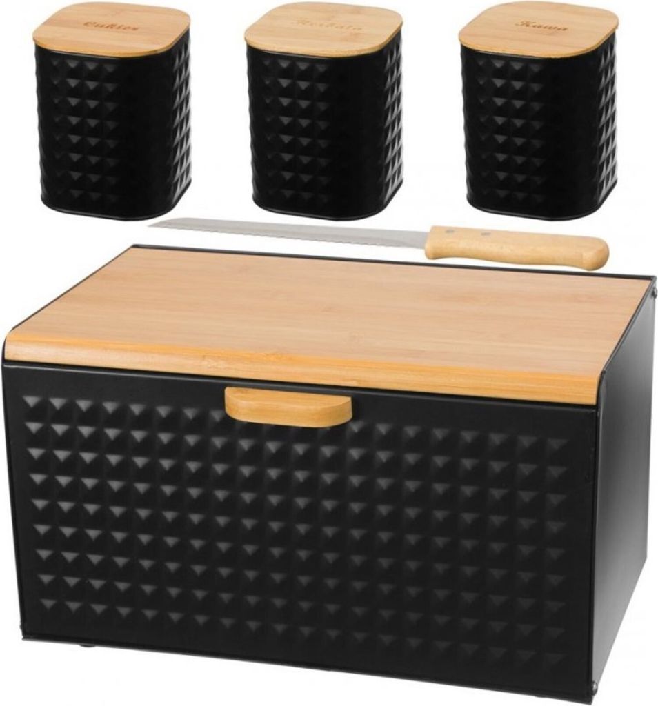 HEFTMAN 5-teiliges Küchenbehälter-Set – Luftdichte Vorratsdosen Für Brot, Kekse, Zucker, Kaffee, Tee