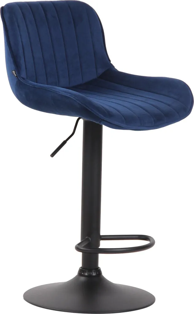 Sgabello da Bar Velluto CLP Lentini Grigio Regolabile Moderno