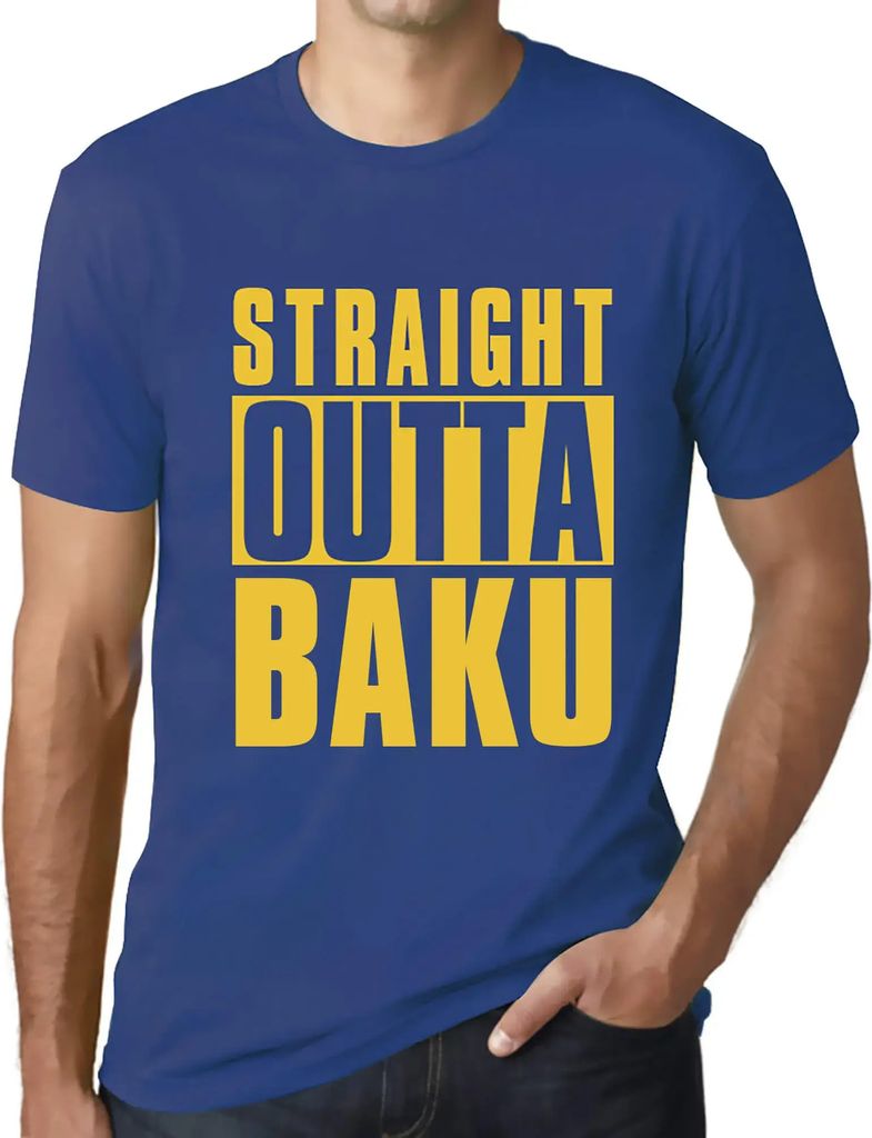 Herren Grafik T-Shirt Direkt aus Baku – Straight Outta Baku – Öko-Verantwortlich Vintage Jahrgang Kurzarm Lustige Druck Geburtstag Geschenk Mann