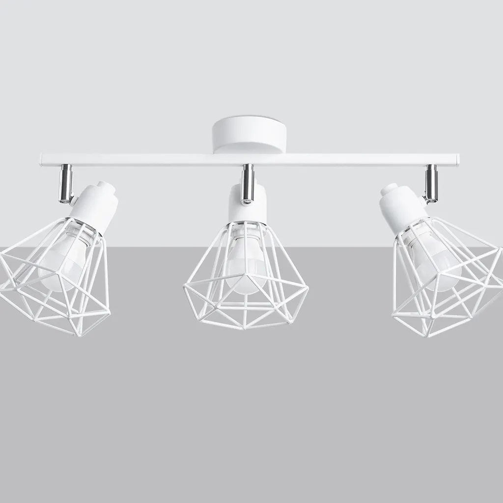 Lampada ARTEMIS 3 Sollux Bianco Acciaio | Plafoniera Moderna E14 3 Luci - 2