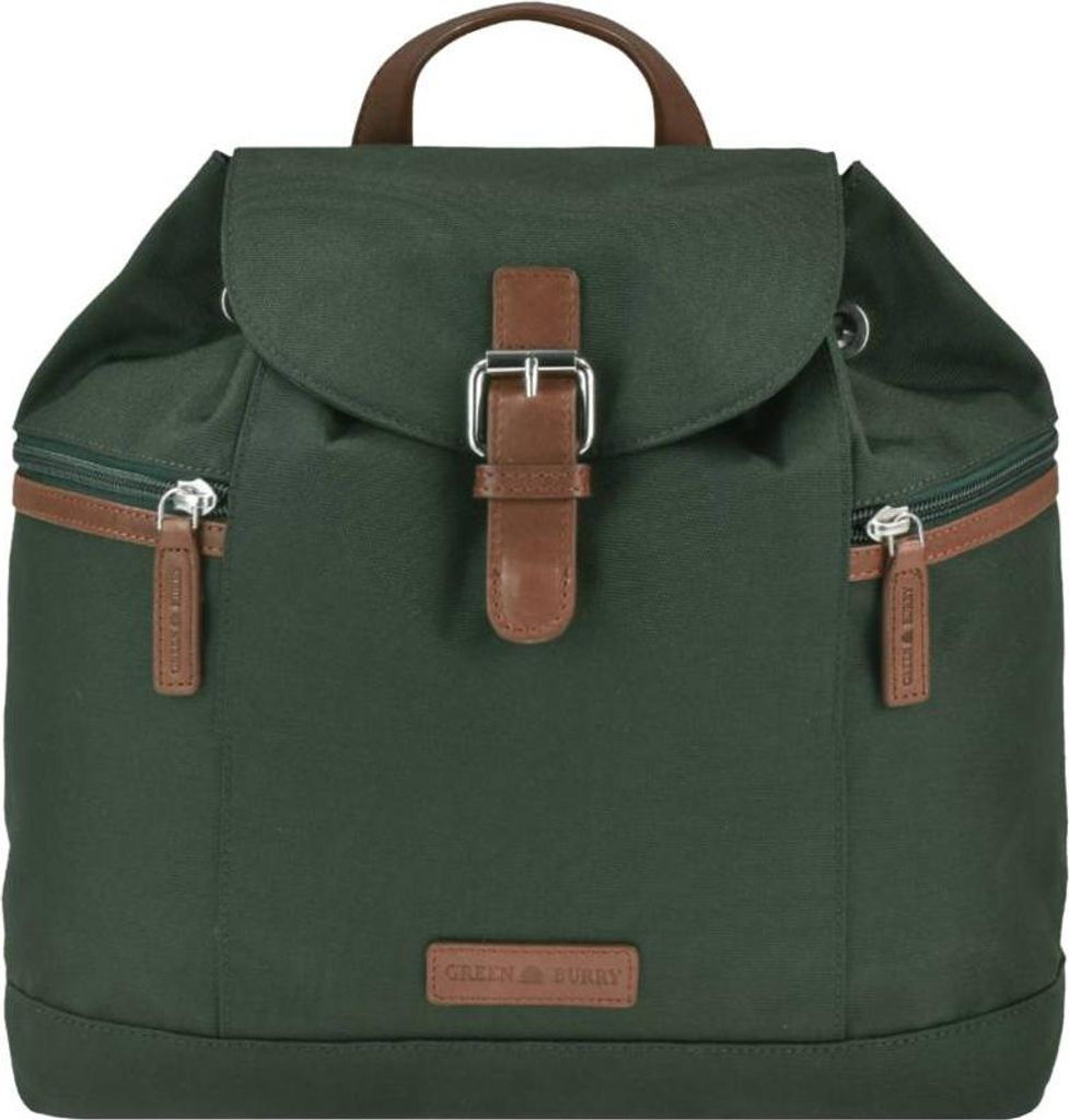 Greenburry Rucksack Nylon 32x28cm "Heidi" Cityrucksack Damen klein grün