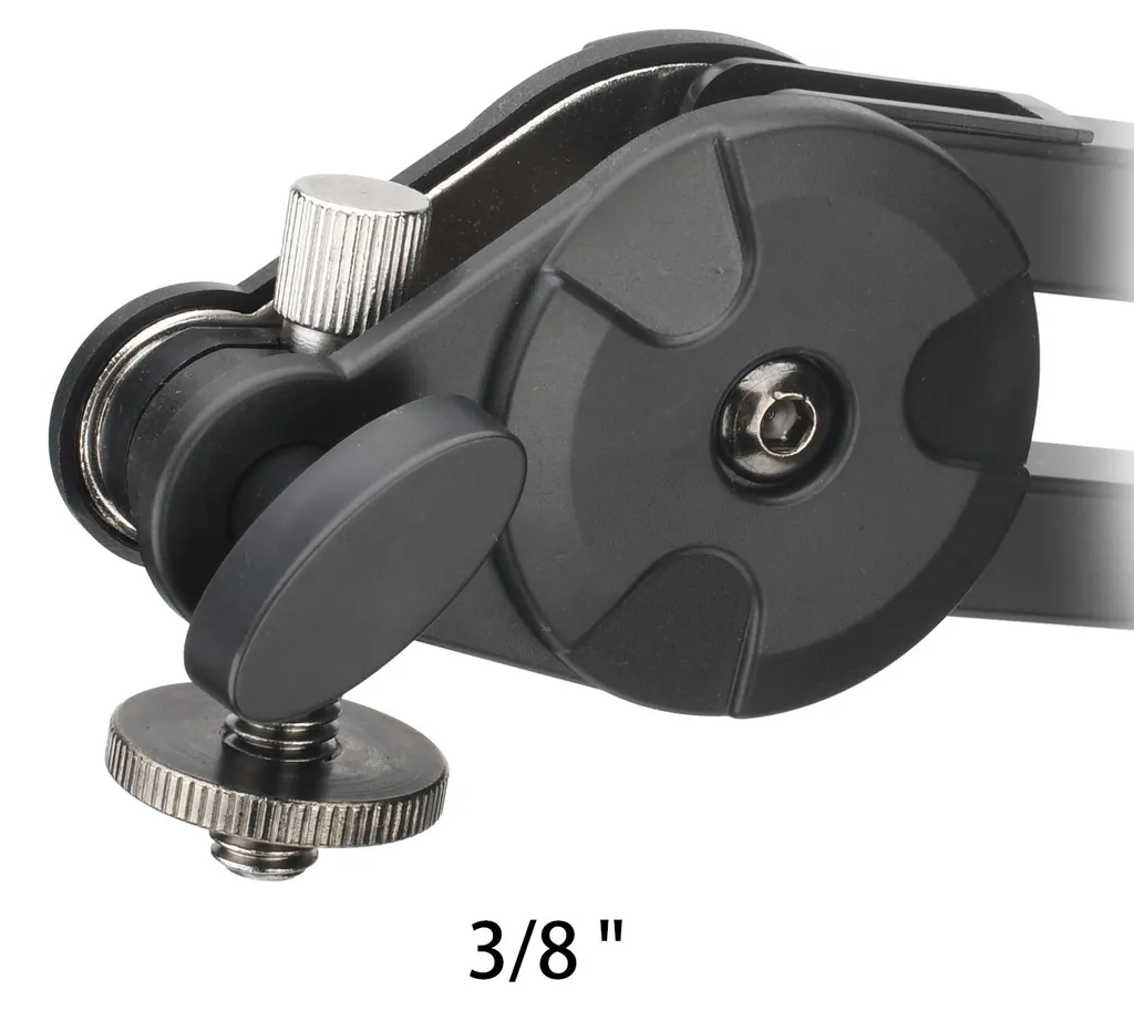 Support micro poids lourd à angle réglable, bras en acier noir stable 2kg - 3