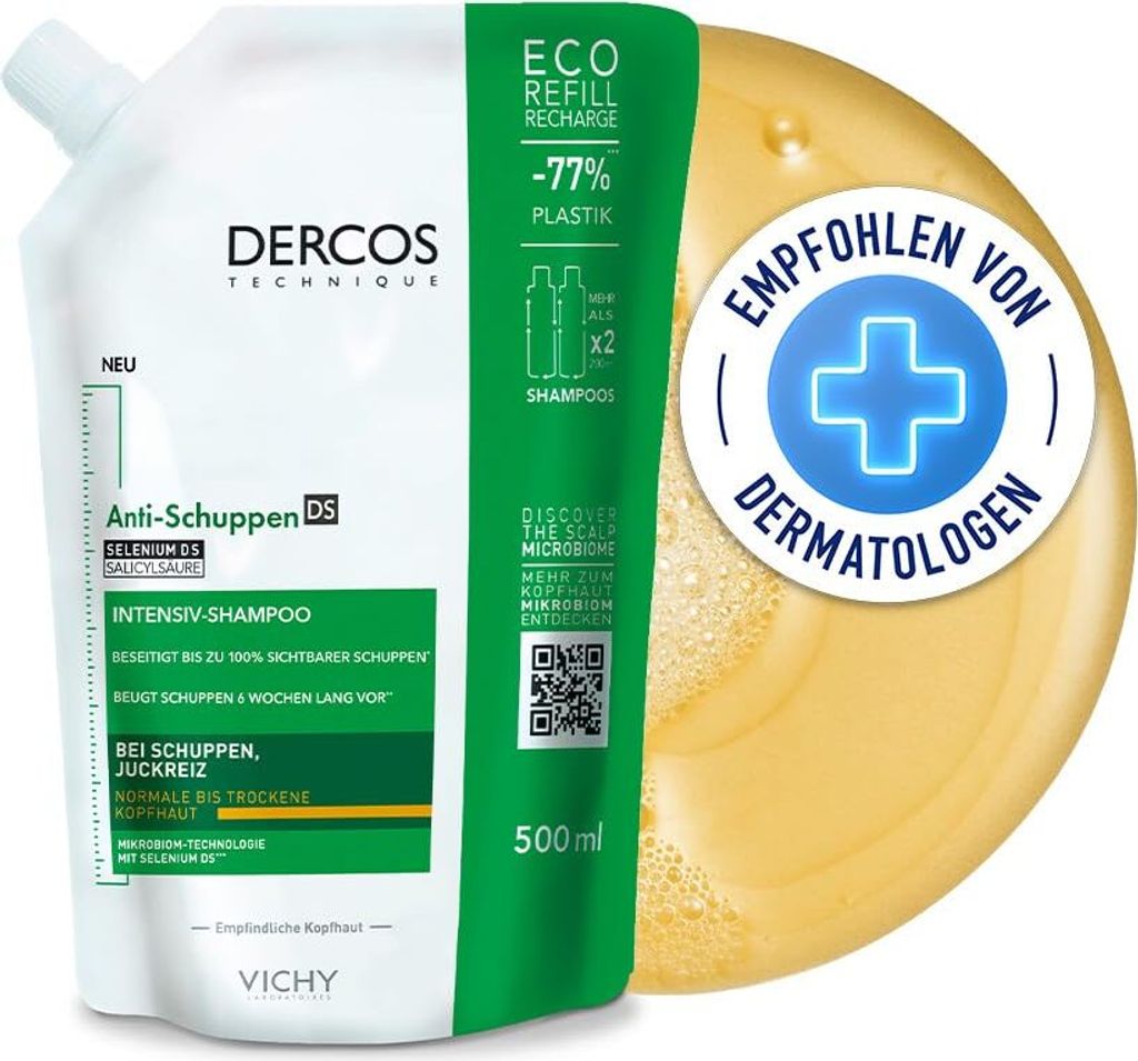 Vichy Dercos Refill Anti-Dandruff Shampoo Dry Hair 500ml Produktbild 2