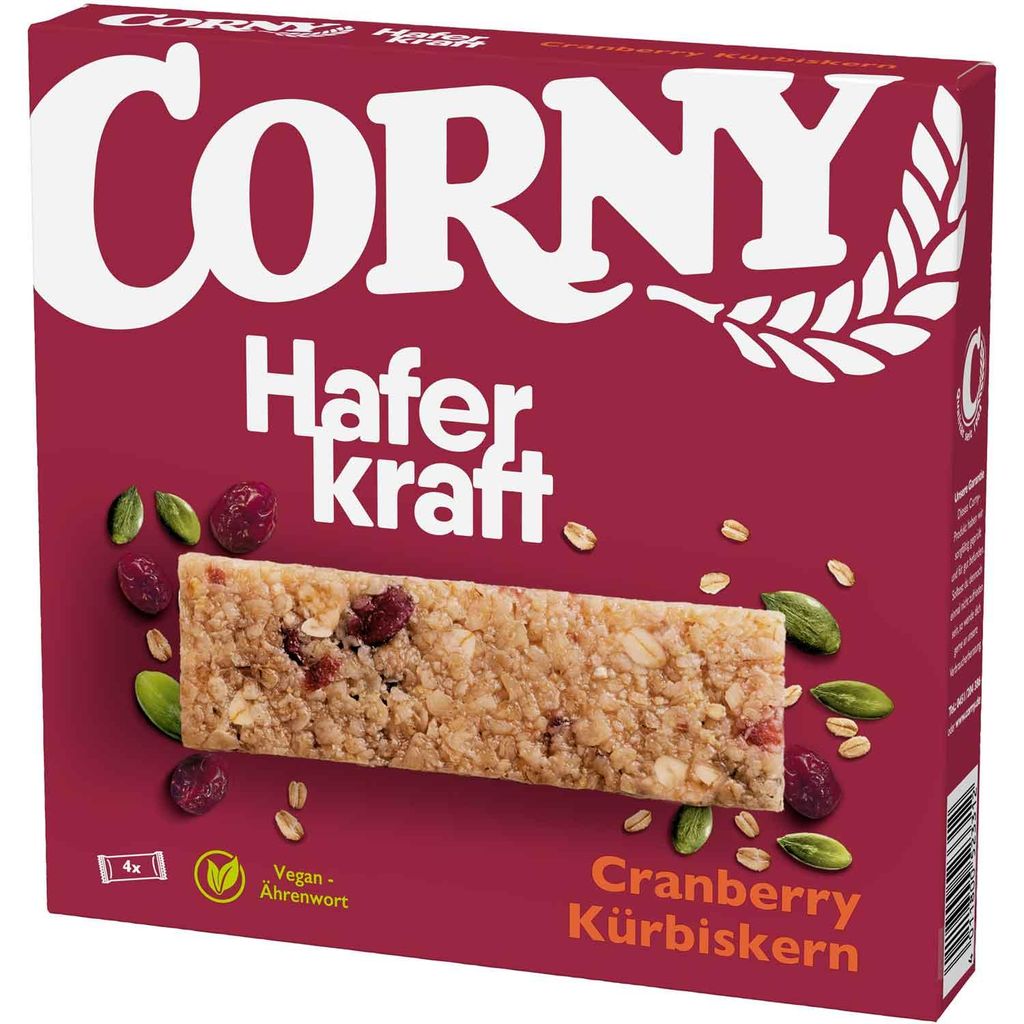 Corny Müsliriegel HAFERKRAFT Cranberry-Kürbiskern, 4x35g Produktbild 