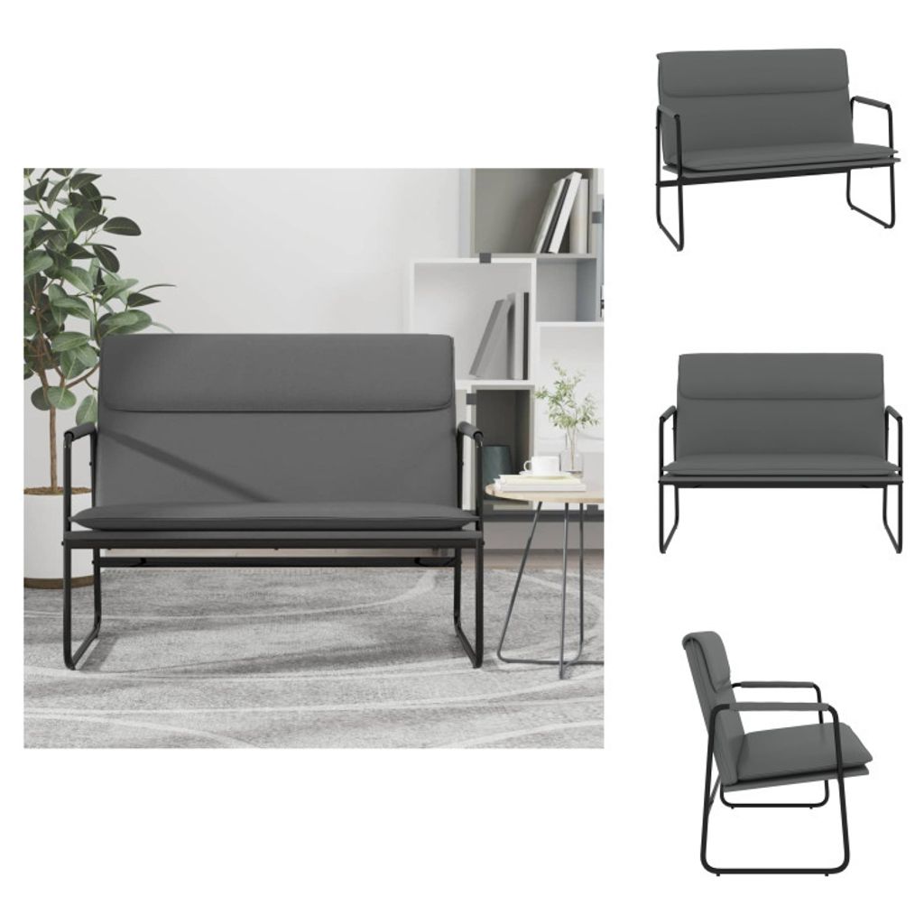 vidaXL Sitzbank Grau 100x64x80 cm Kunstleder - Sitzbänke