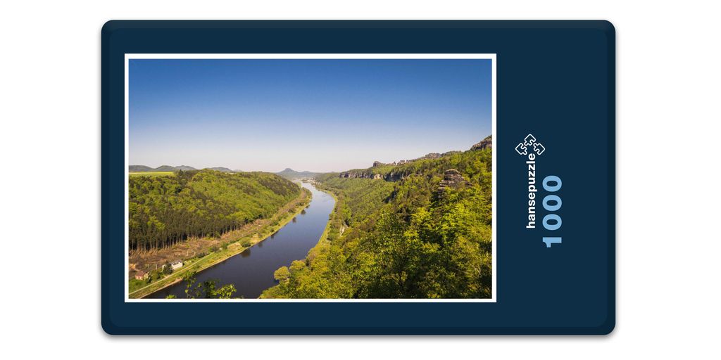 hansepuzzle 10259 - Flussbett Puzzle, 1000 Teile, Natur, 60,0 x 46,0cm mit hochwertiger Aufbewahrung, Kartonbox und wiederverschließbarem Beutel