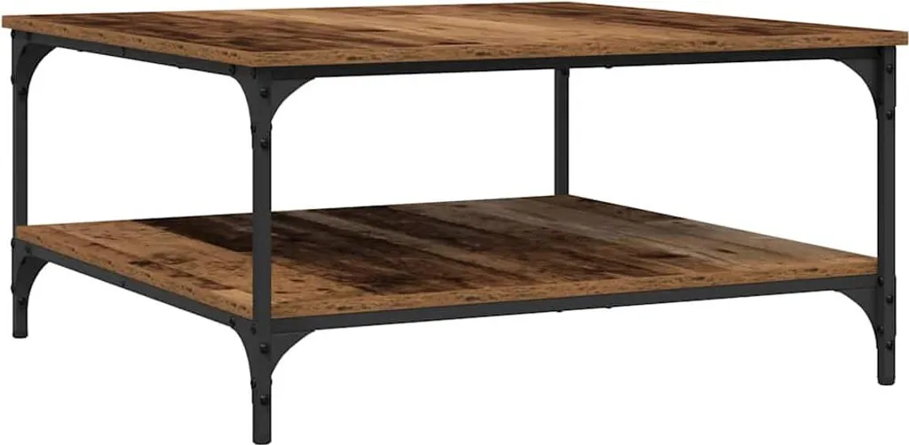 SYFAX Tavolino Salotto 80x80 Legno Antico - Un Pezzo di Storia Unico