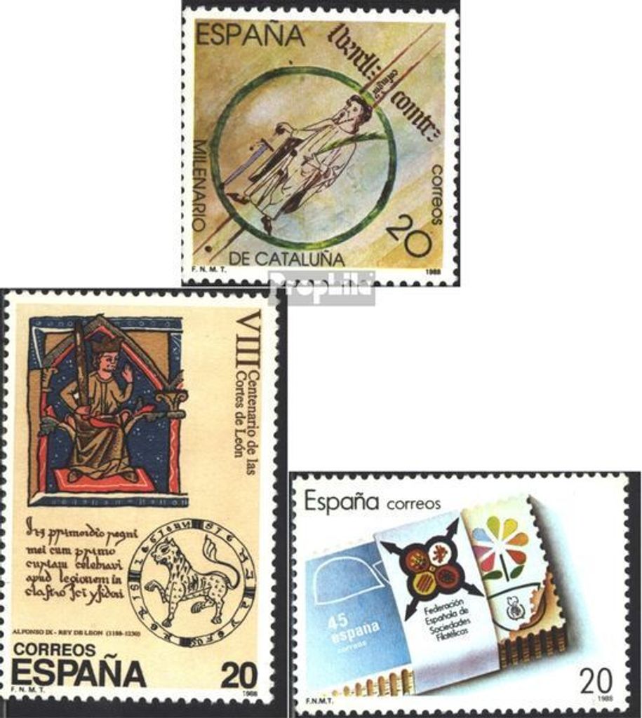 Briefmarken Spanien 1988 Mi 2841,2842,2843 (kompl.Ausg.) postfrisch Sondermarken