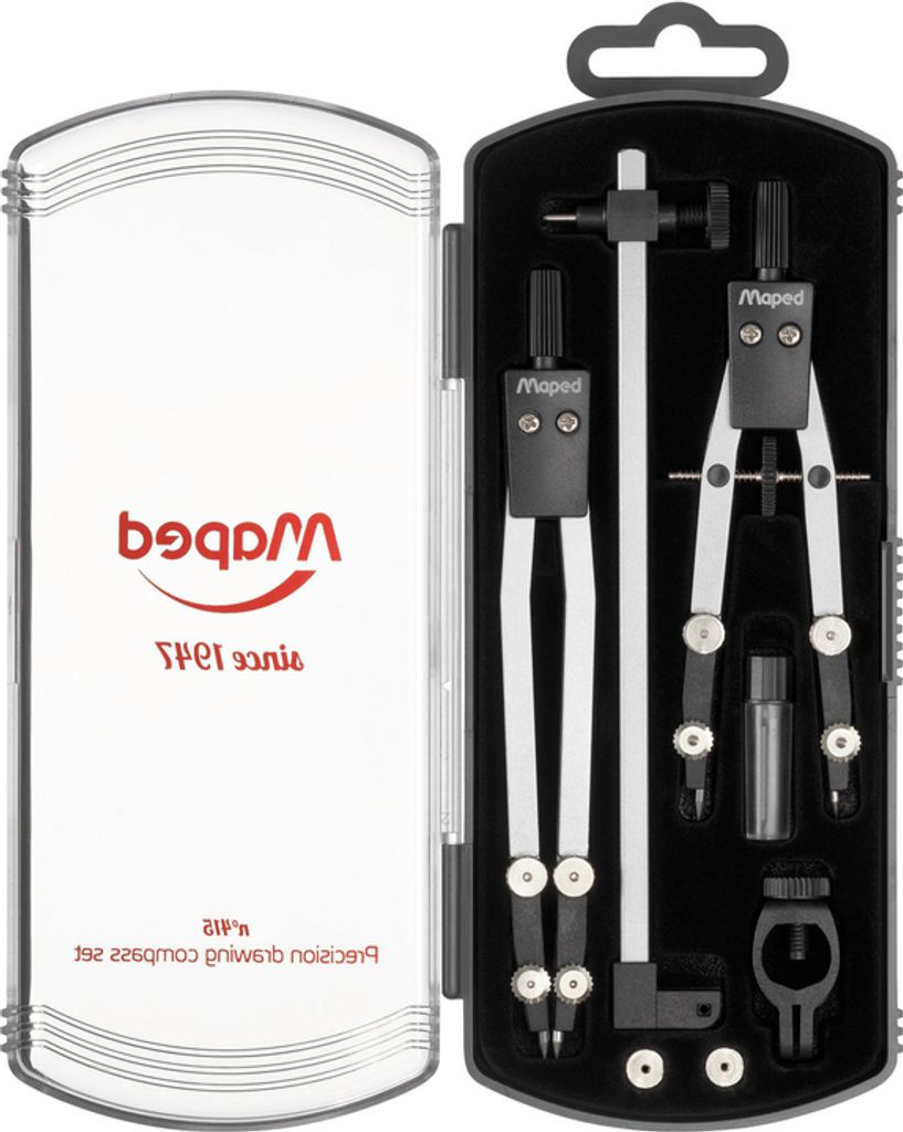 Maped Zirkelkasten Nr. 415 schwarz 6-teilig