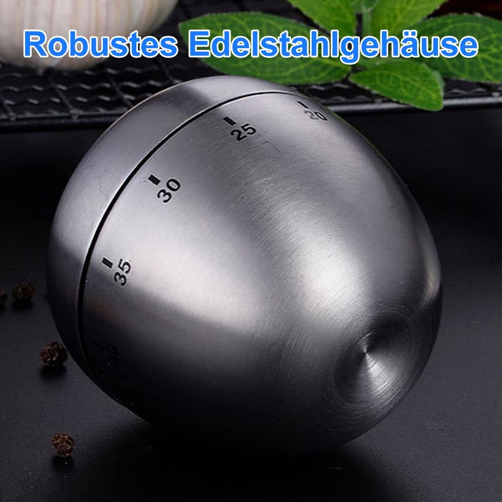 Eieruhr Mechanisch 2er Set – Lustige Küchenuhr, Kurzzeitwecker, 58x103 Mm, Weiß, Ohne Batterien, Spritzwassergeschützt