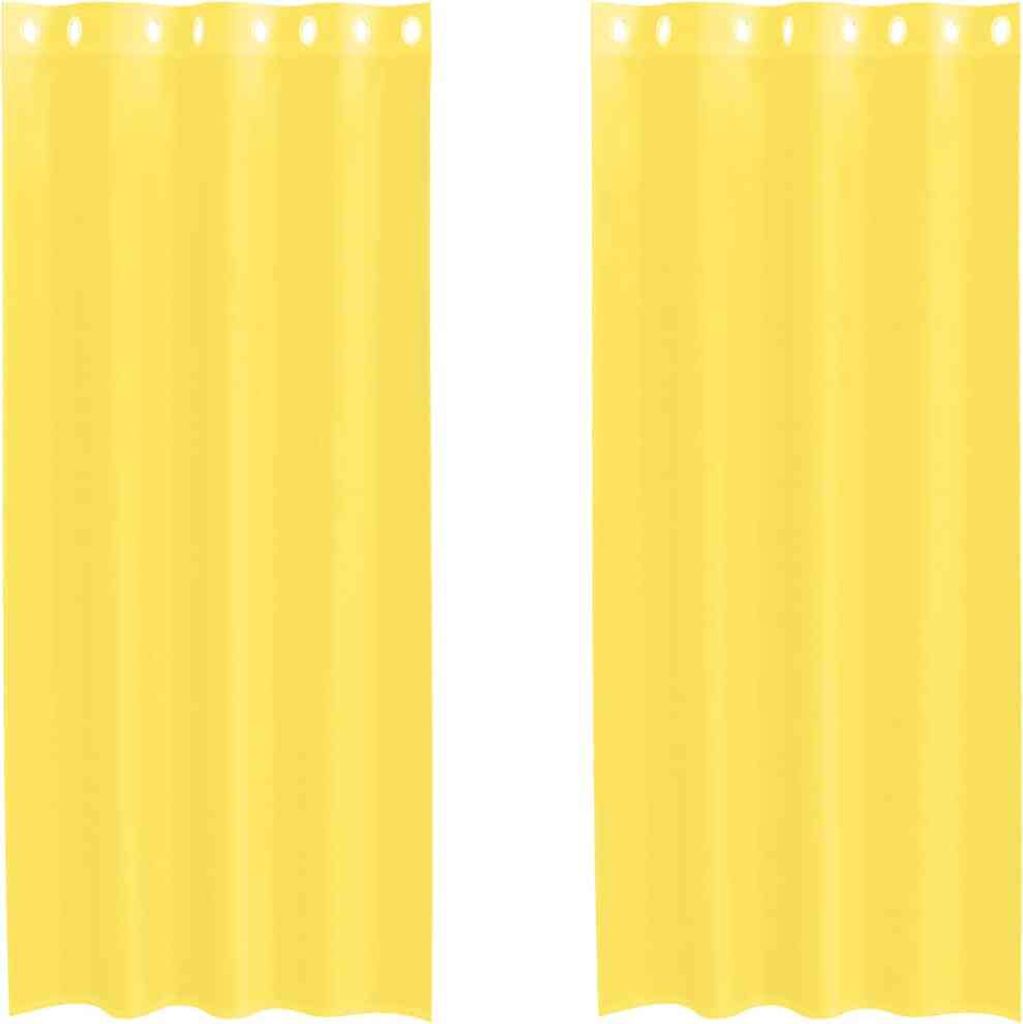 vidaXL Voile Rideaux avec oeillets 2 pcs. Jaune Image du produit 