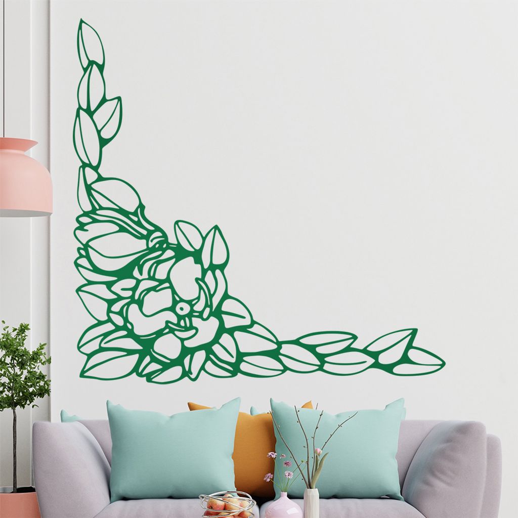 Blumen - Ranken Wandtattoo in 6 Größen - Wandaufkleber Wall Sticker - Dekoration, Küche, Wohnzimmer, Schlafzimmer, Badezimmer