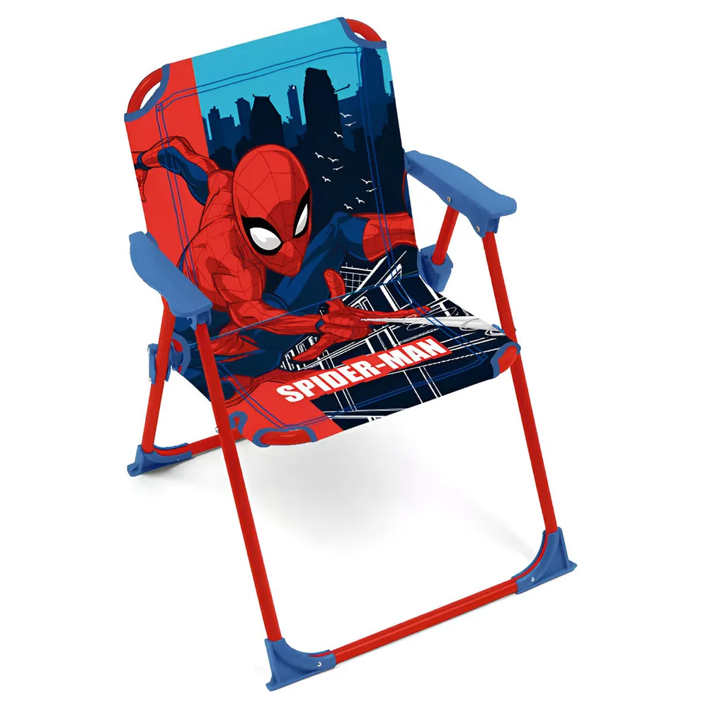 Fauteuil de jardin enfant Spiderman pliable pour camping et extérieur