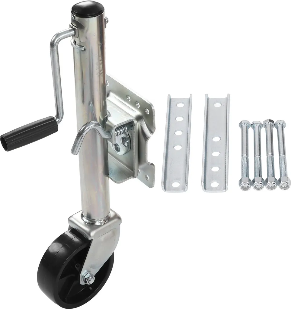Cric de remorque robuste 1200 lbs réglable avec roue pivotante 6'' - 3