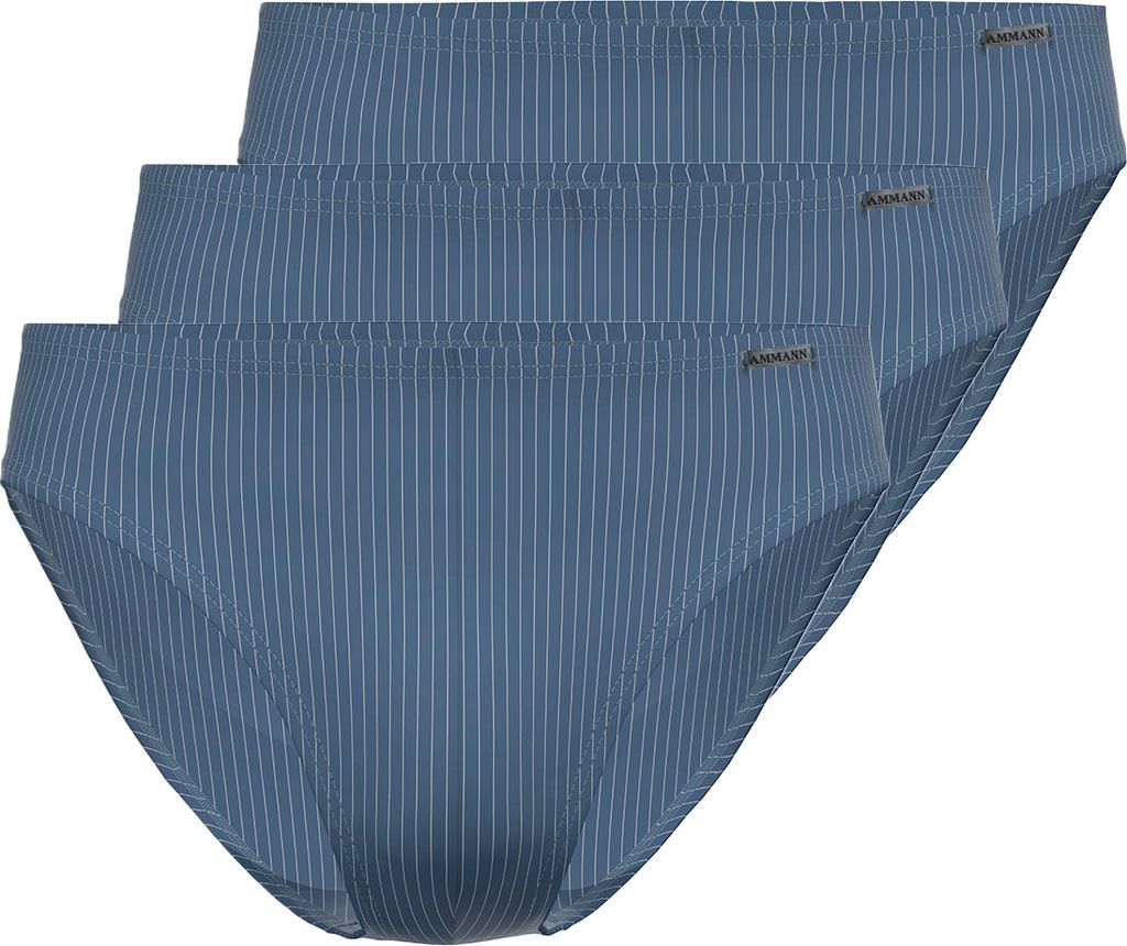 Ammann 3er Pack Smart & Stripes Mini Slip / Unterhose Klassische Schnittform, Angenehm auf der Haut, In feiner Streifen-Optik