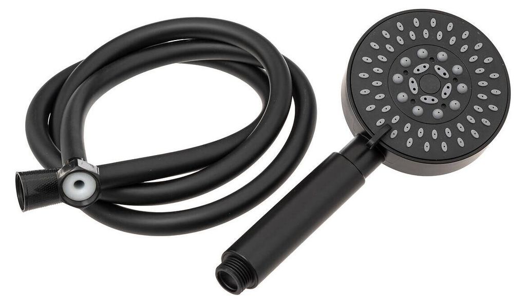 Duschbrause mit Schlauch, schwarz, 5 Funktionen Produktbild 