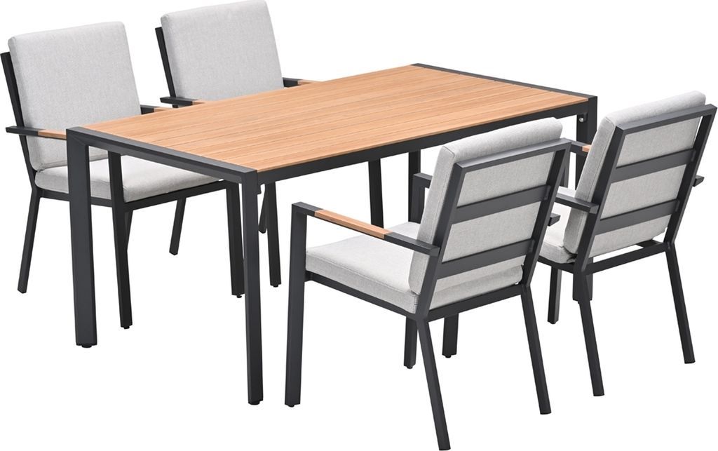 Garden Impressions 5-teiliges dining Set Felini carbon black