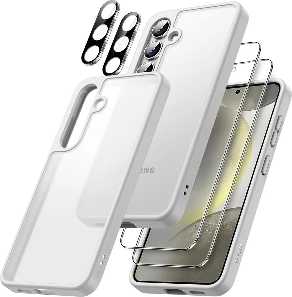 Coque Mate Samsung S24 5G Anti-Chocs avec Film Écran et Protection Caméra