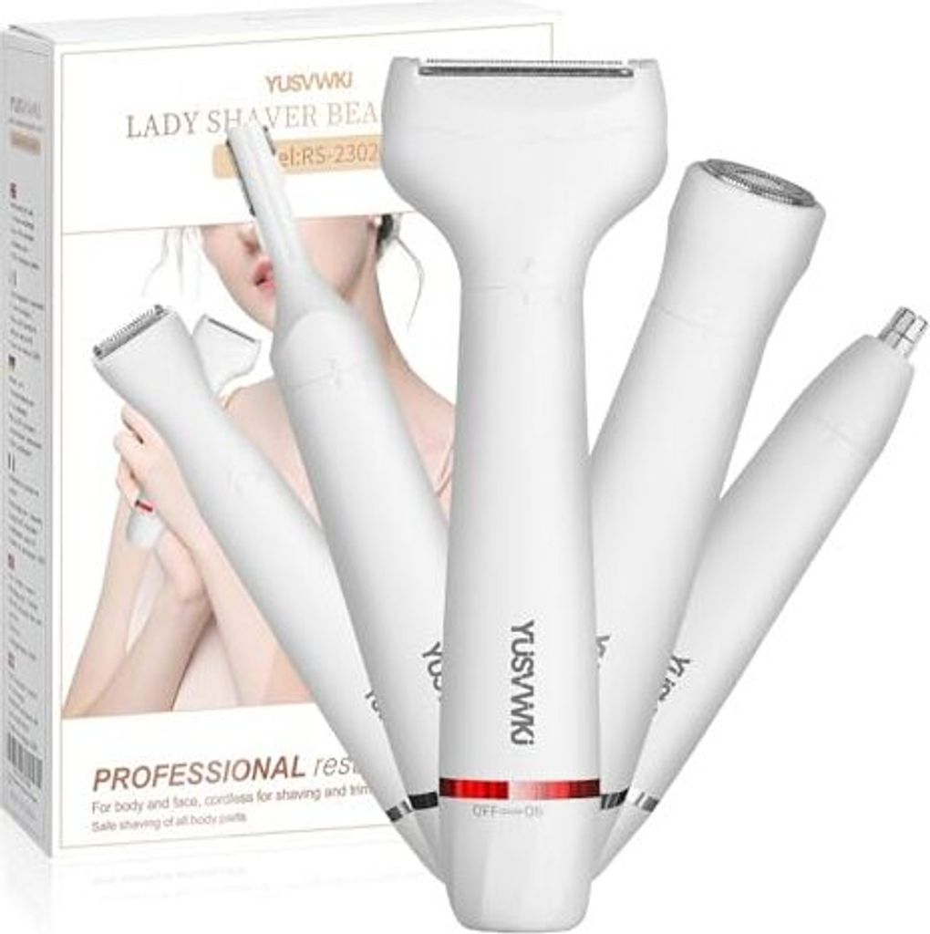 Damen Rasiermesser 5 in 1 Bikini Trimmer Gesichtsbehaarung Frauen Frauen Elektrohaltigkeitsgesicht Augenbrauen Lippennasen Beine Unterarm tragbarer wa