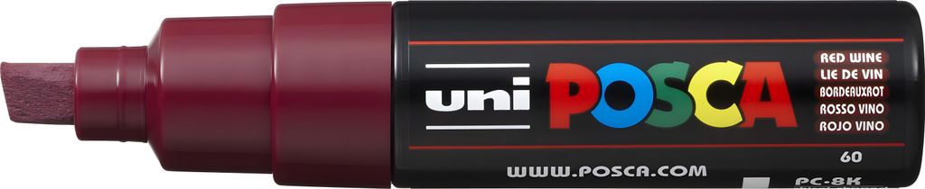 POSCA uni PC-8K, 1 Stück(e), Rot, Meißel, Schwarz, Rot, 8 Produktbild 