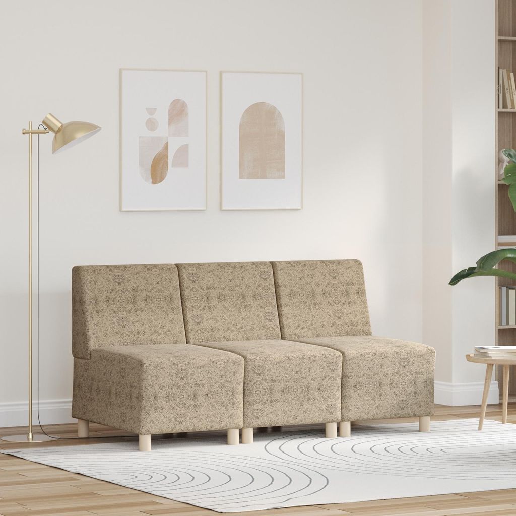 Sofa Stuhl mit Kissen 3 pcs Hellgrau 55 cm Faux Wildleder, Design Möbel Schlafsofas Neu