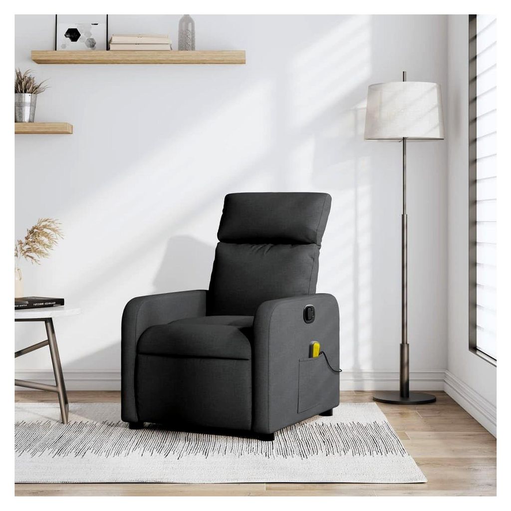 Massagesessel, neigbar, dunkelgrau, Stoff, Relaxsessel, Schlaf-/Bürostuhl